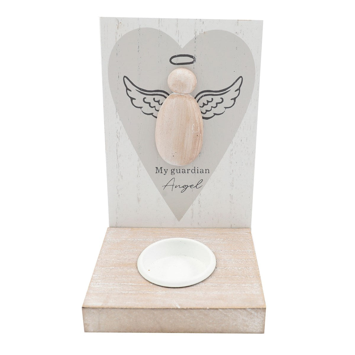 Guardian Angel tea light holder with personalised name