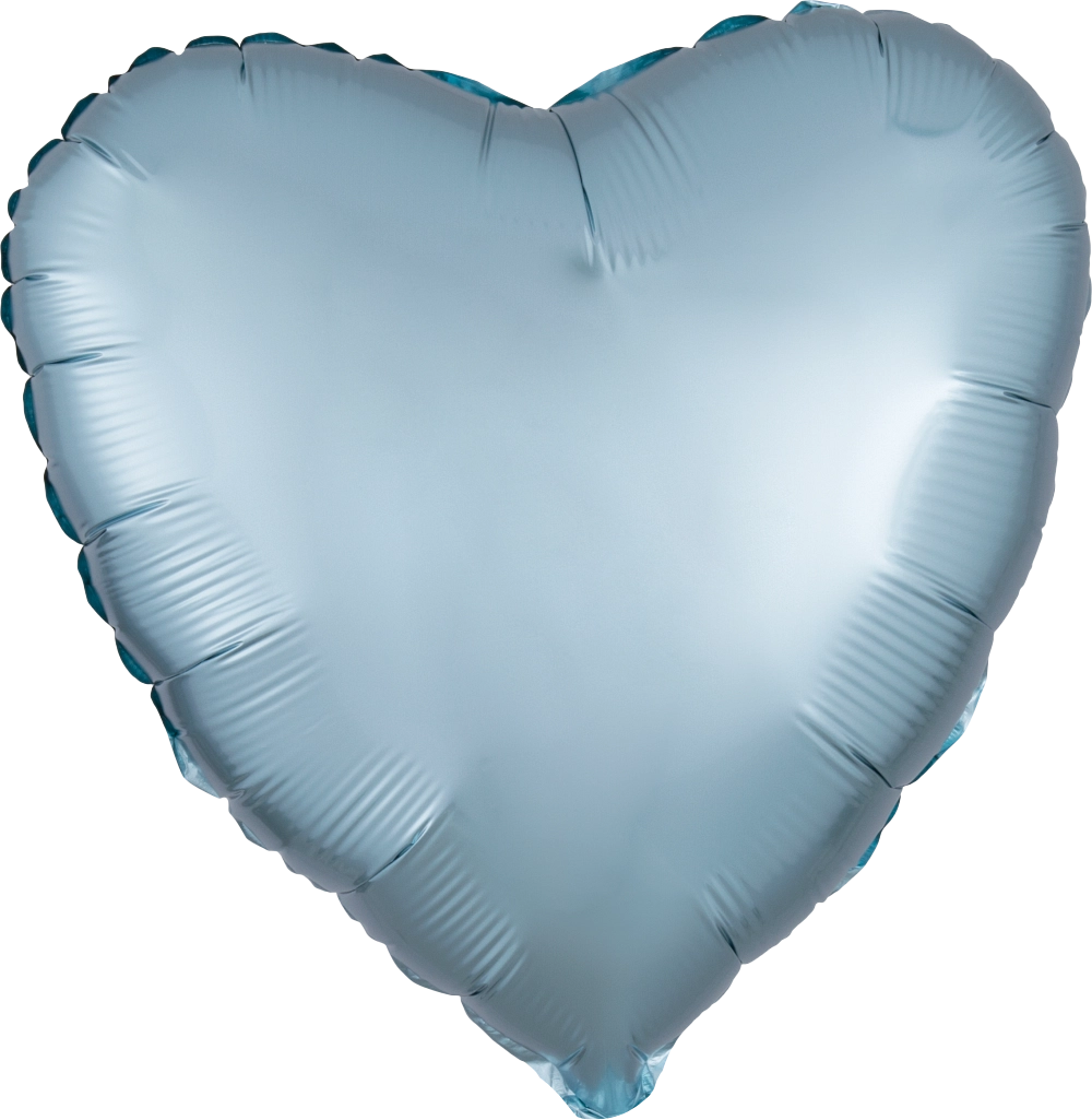 Satin Luxe Pastel Blue Heart Remembrance Foil Balloon