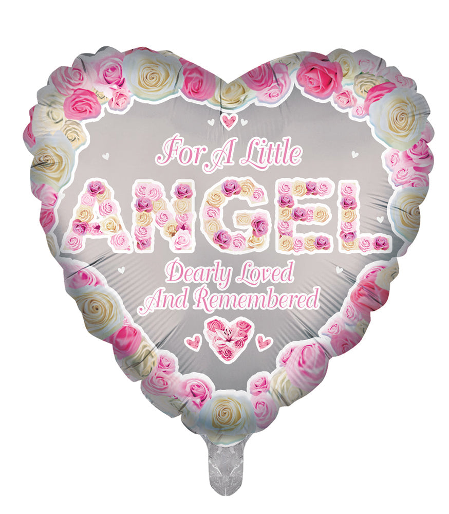 For A Little Angel Pink Remembrance Foil Balloon