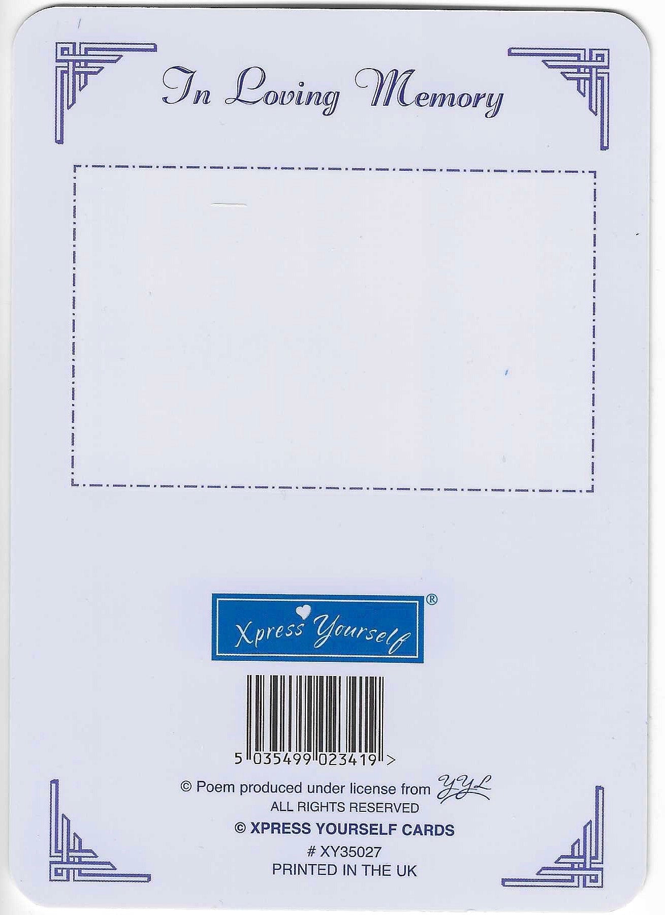 Grave Memorial Card, For A Precious Young Son