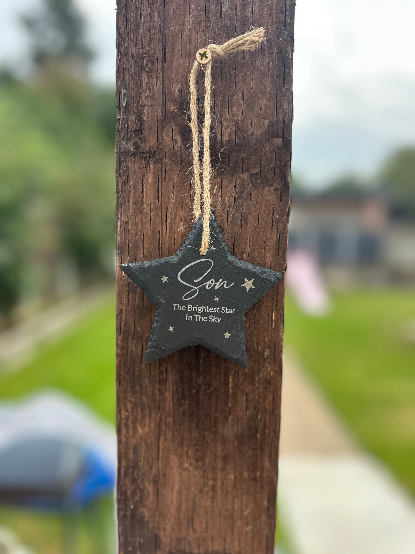 Son Memorial Slate Star Hanging Decoration