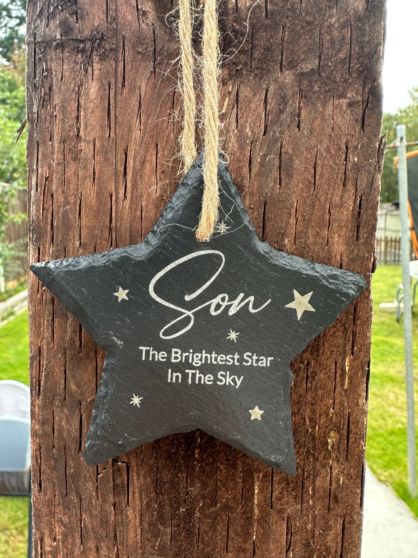 Son Memorial Slate Star Hanging Decoration
