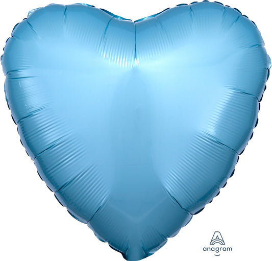 Metallic Pearl Pastel Blue Heart Remembrance Foil Balloon