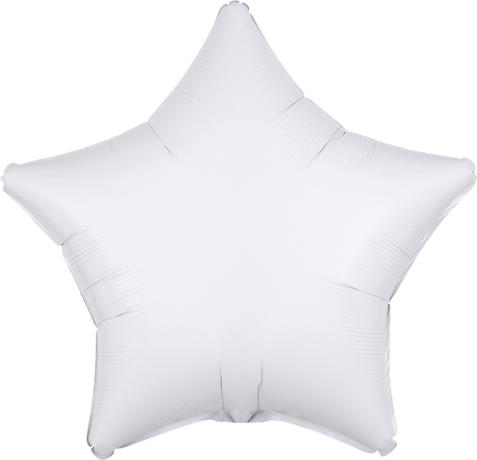 Metallic White Star Remembrance Foil Balloon