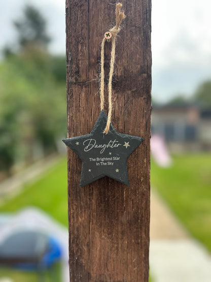 Daughter Memorial Slate Star Hanging Decoration
