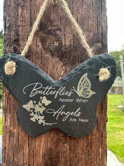 Memorial Slate Butterfly Hanging Decoration