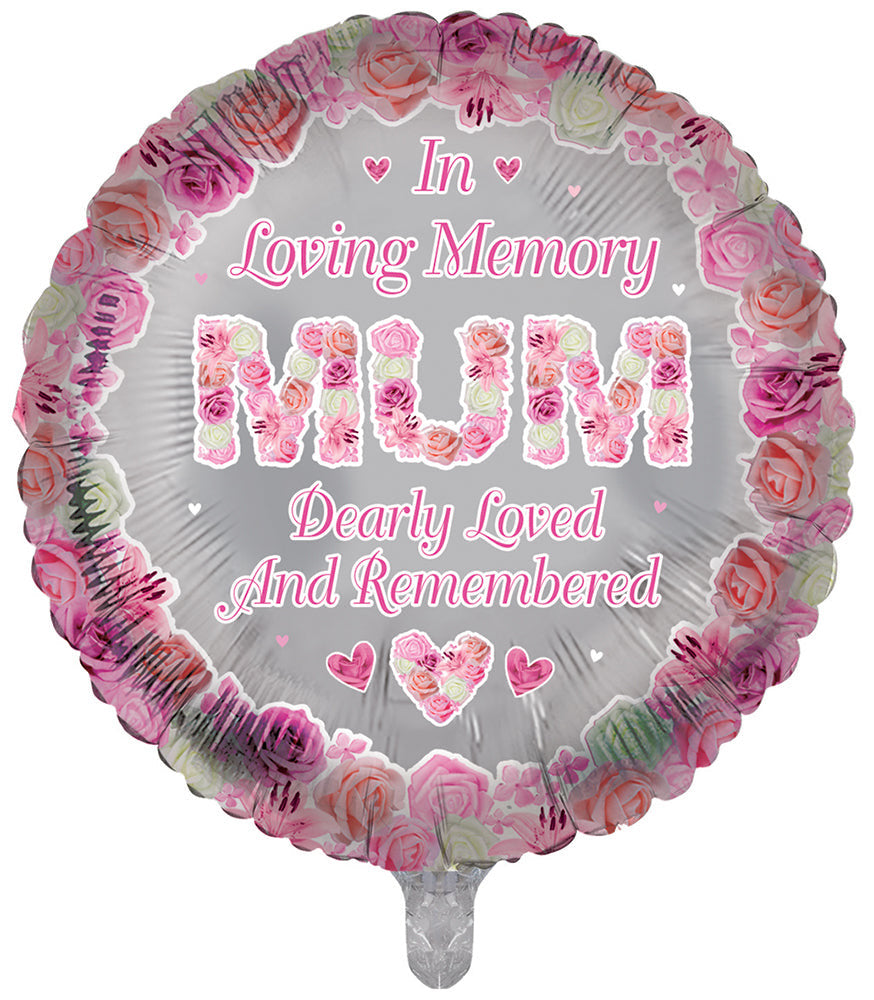 In Loving Memory Mum Remembrance Foil Balloon