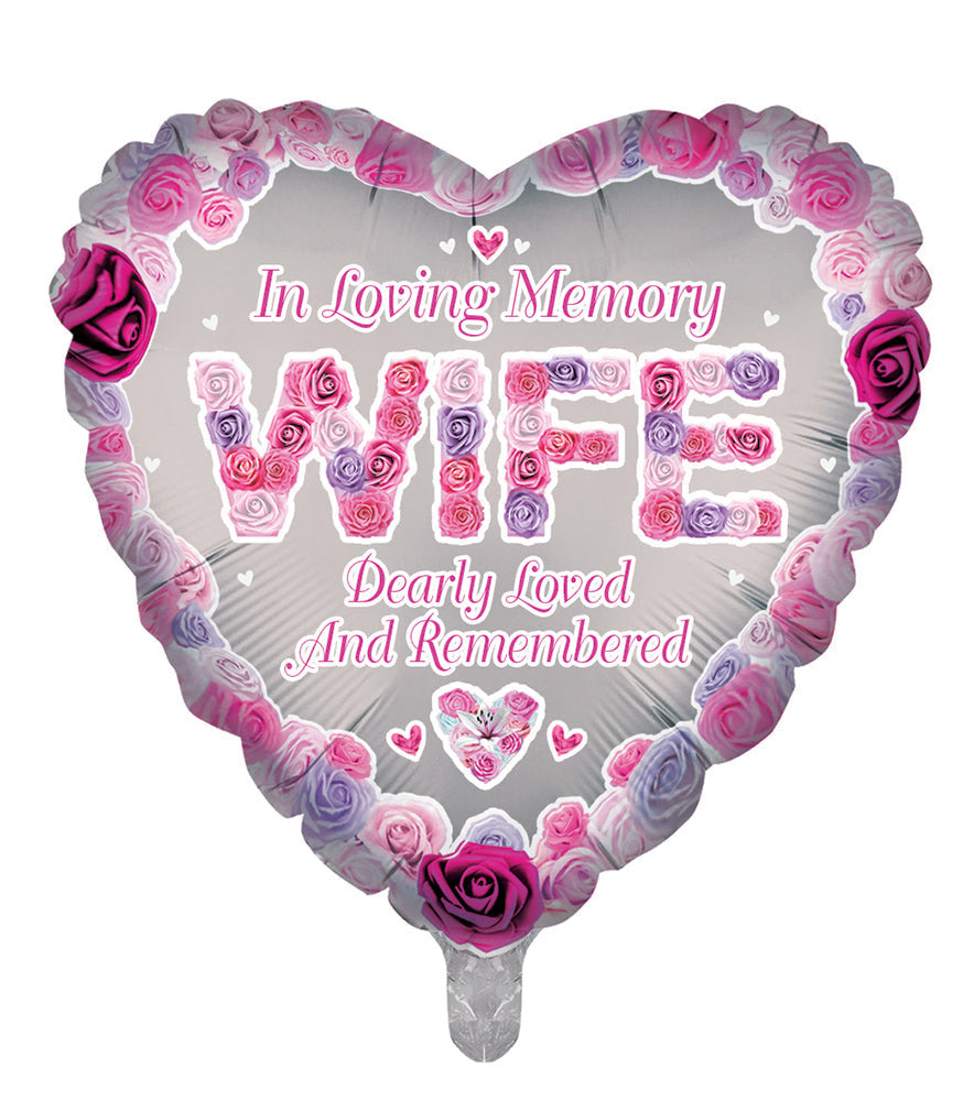 In Loving Memory Wife Remembrance Foil Balloon