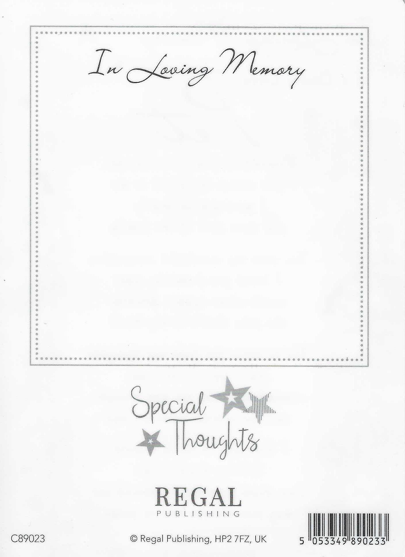 Grave Memorial Card, Remembering a Dearly Loved Pet