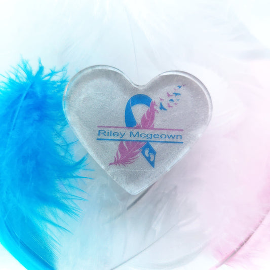 Custom baby loss awareness ribbon heart