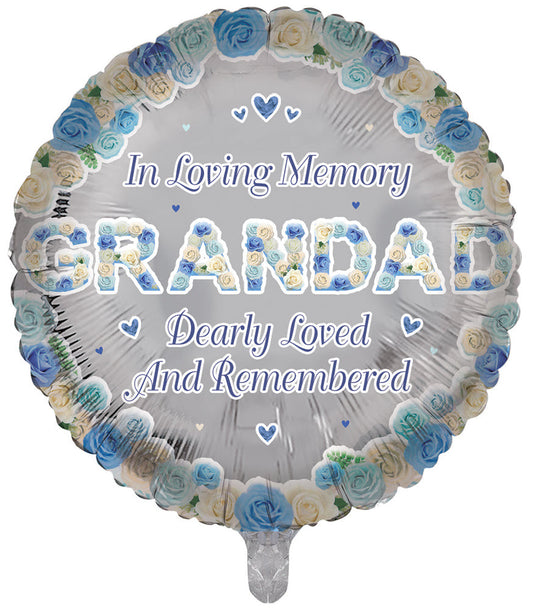 In Loving Memory Grandad Remembrance Foil Balloon