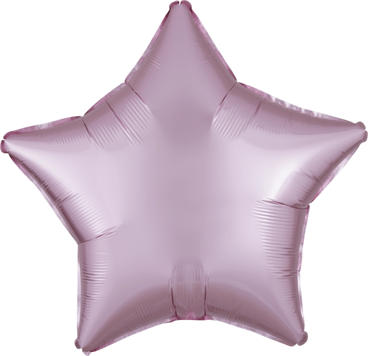 Satin Luxe Pastel Pink Star Remembrance Foil Balloon