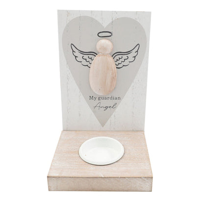 Guardian Angel tea light holder with personalised name