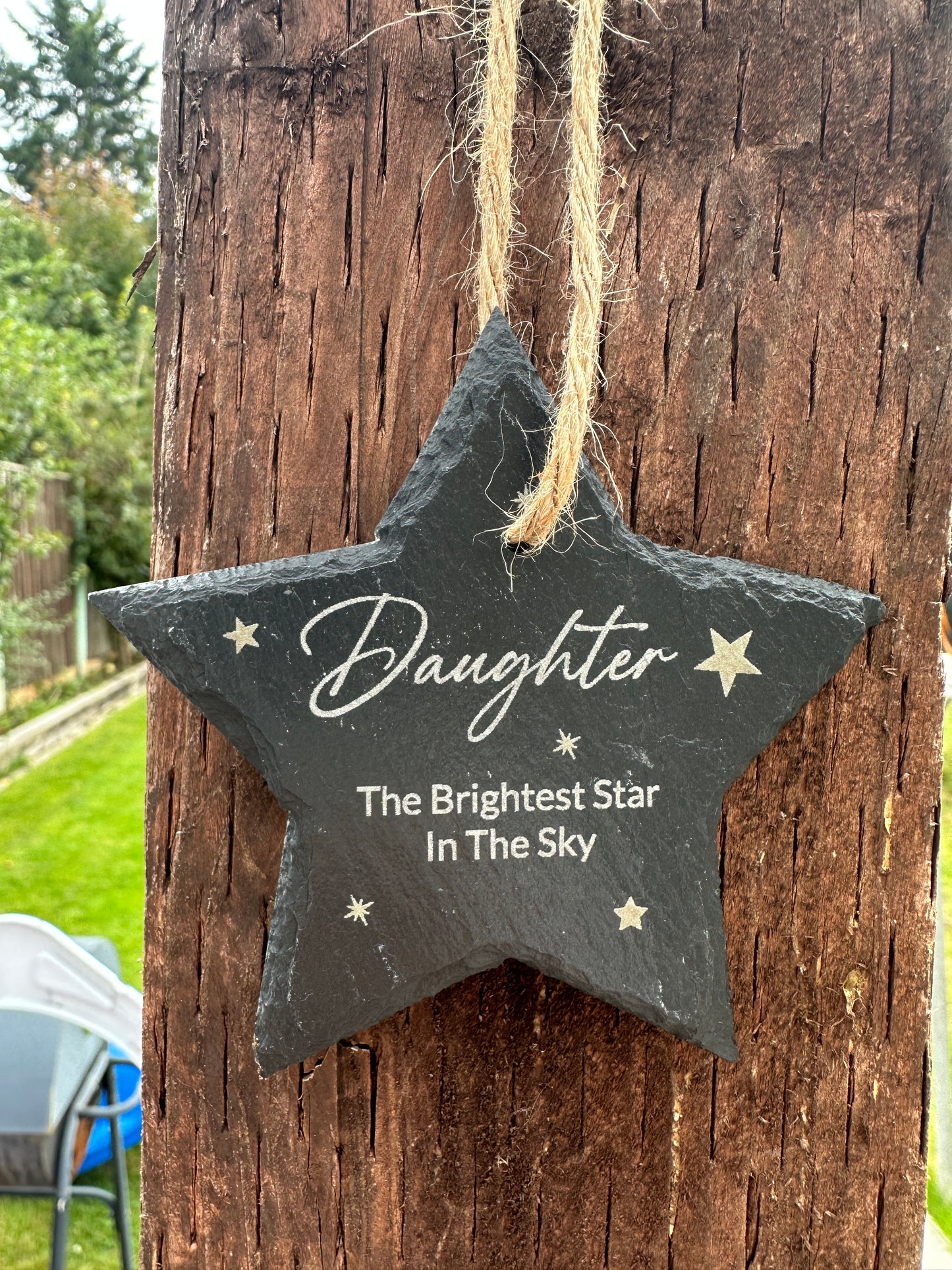 Daughter Memorial Slate Star Hanging Decoration
