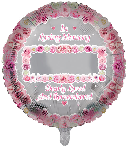 In Loving Memory Blue Remembrance Foil Balloon