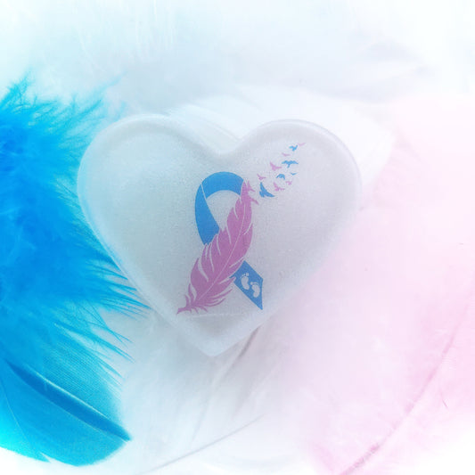 Baby loss awareness ribbon heart
