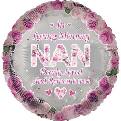 In Loving Memory Nan Remembrance Foil Balloon