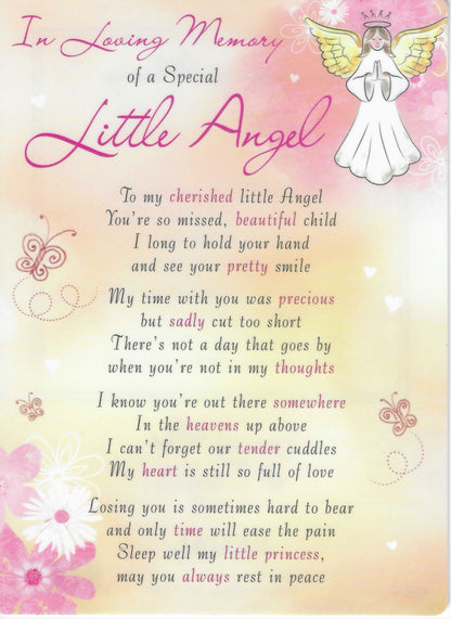 Grave Memorial Card | In Loving Memory of a Special Little Angel