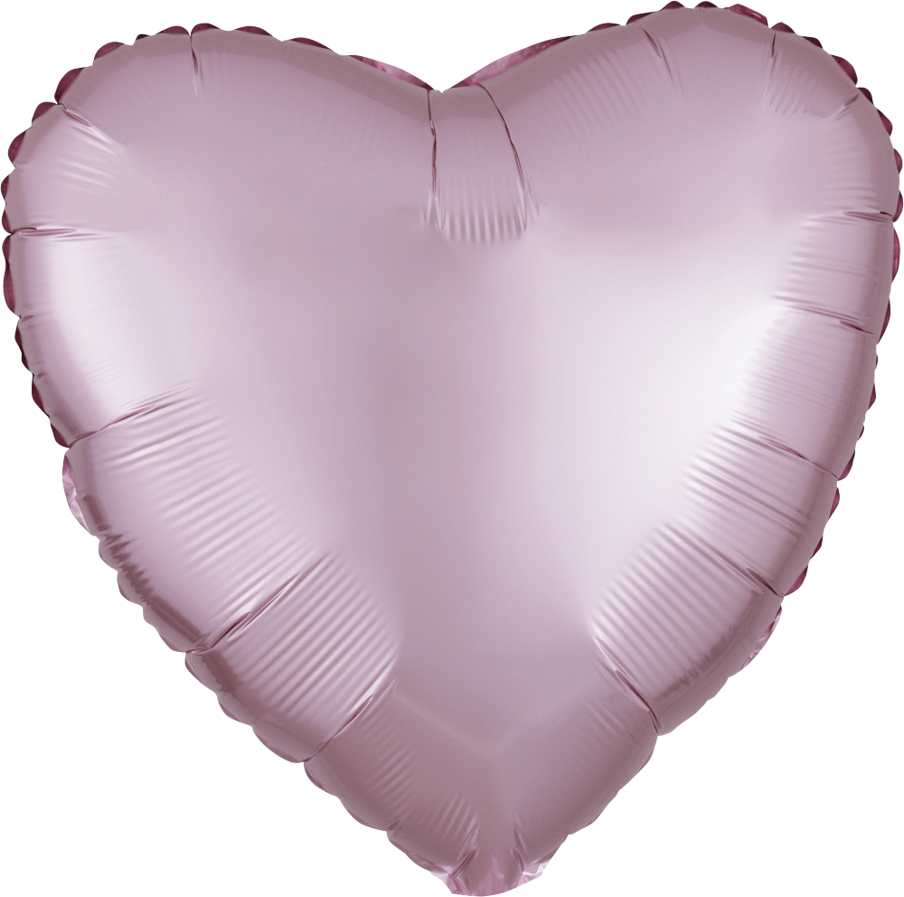 Satin Luxe Pastel Pink Heart Remembrance Foil Balloon
