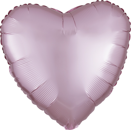 Satin Luxe Pastel Pink Heart Remembrance Foil Balloon