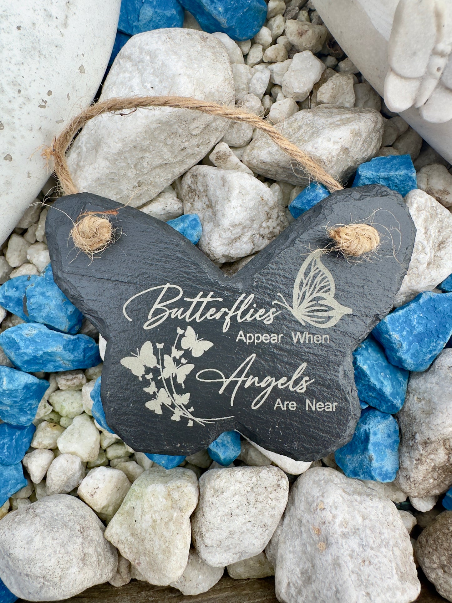 Memorial Slate Butterfly Hanging Decoration