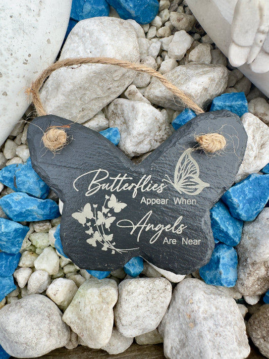 Memorial Slate Butterfly Hanging Decoration