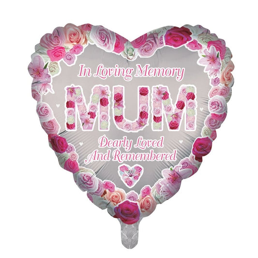 In Loving Memory Mum Remembrance Foil Balloon