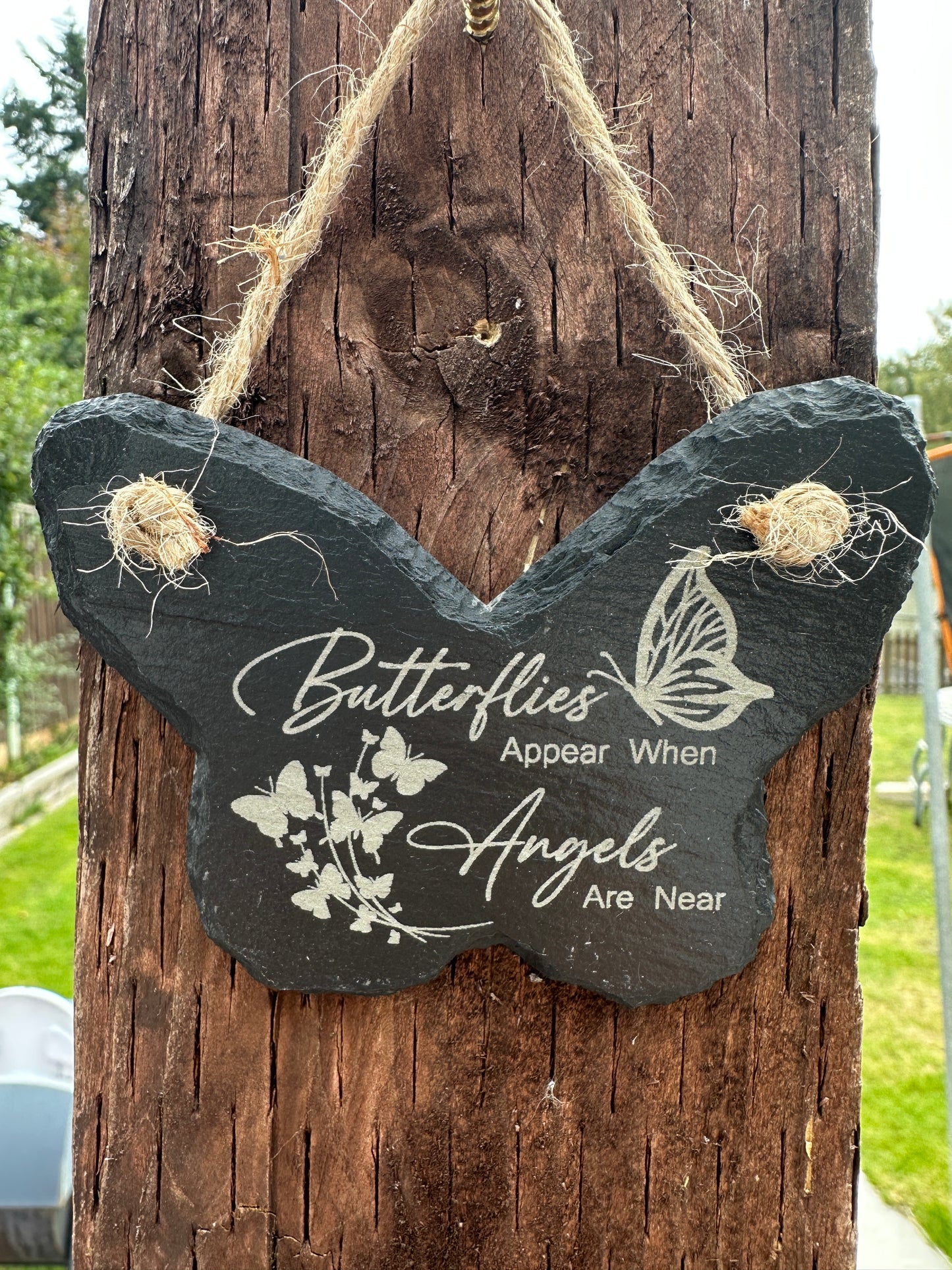 Memorial Slate Butterfly Hanging Decoration