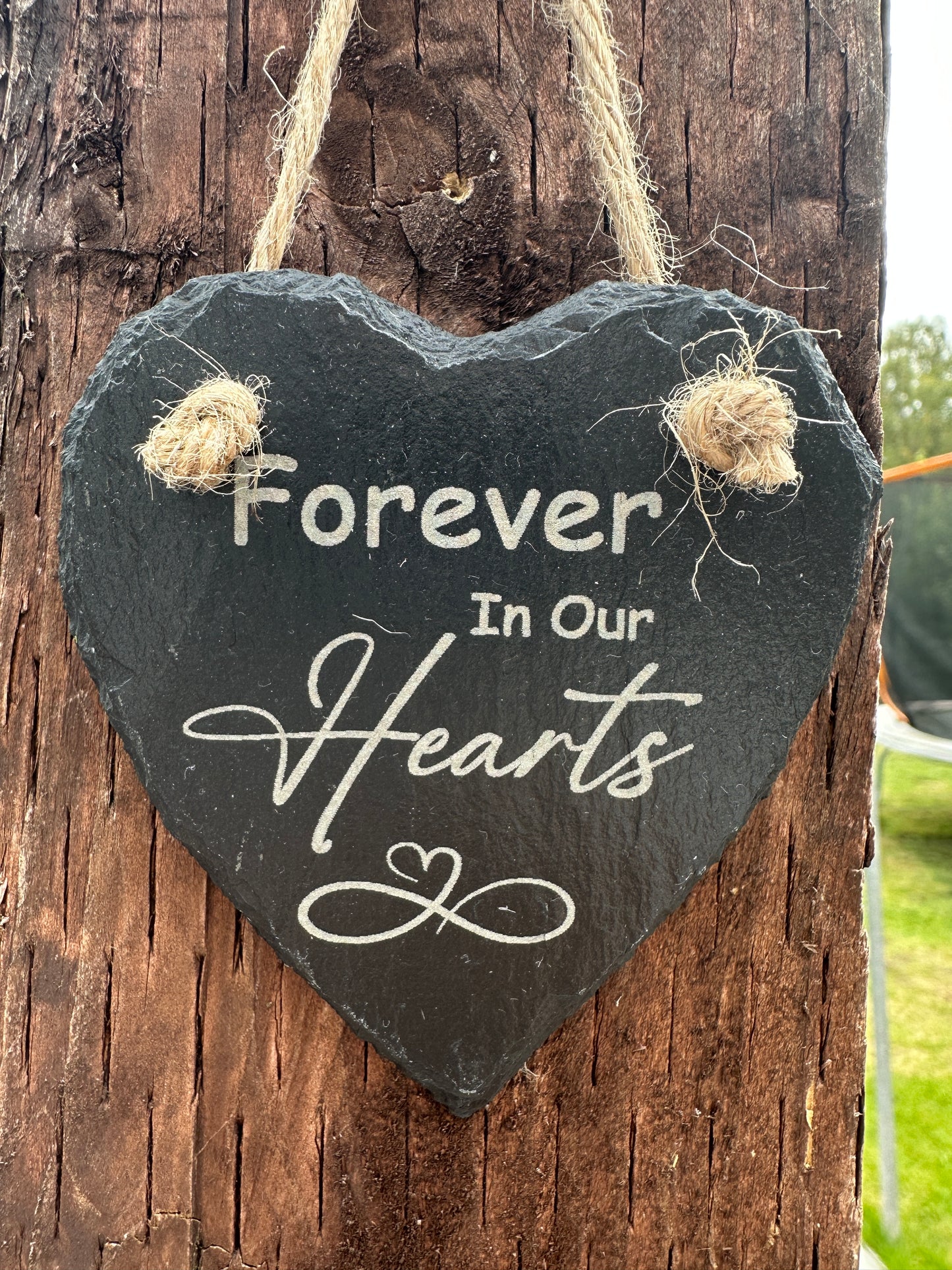 Memorial Slate Heart Hanging Decoration