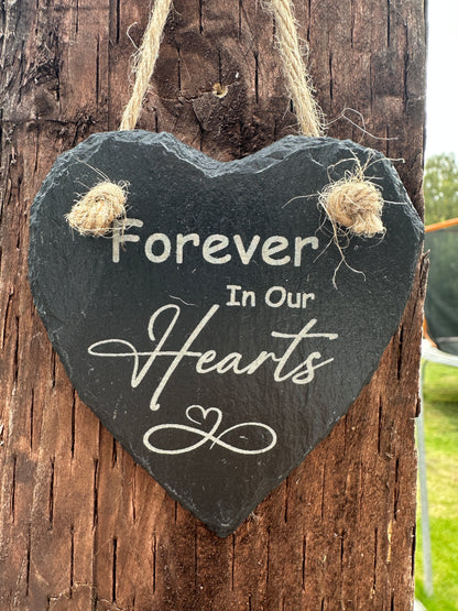 Memorial Slate Heart Hanging Decoration