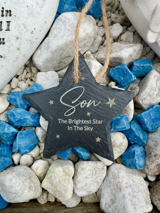 Son Memorial Slate Star Hanging Decoration