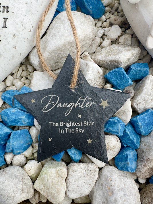 Daughter Memorial Slate Star Hanging Decoration