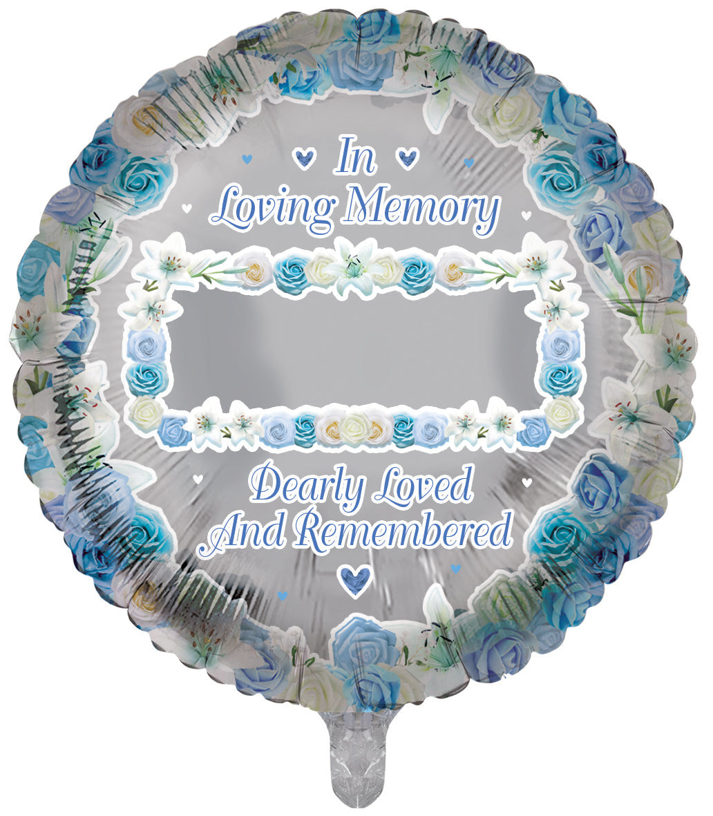 In Loving Memory Blue Remembrance Foil Balloon