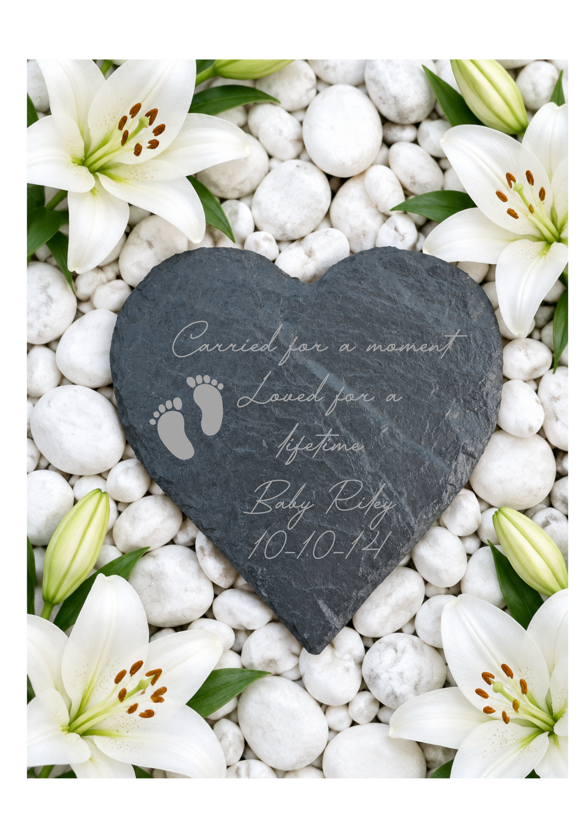 Memorial Slate Heart
