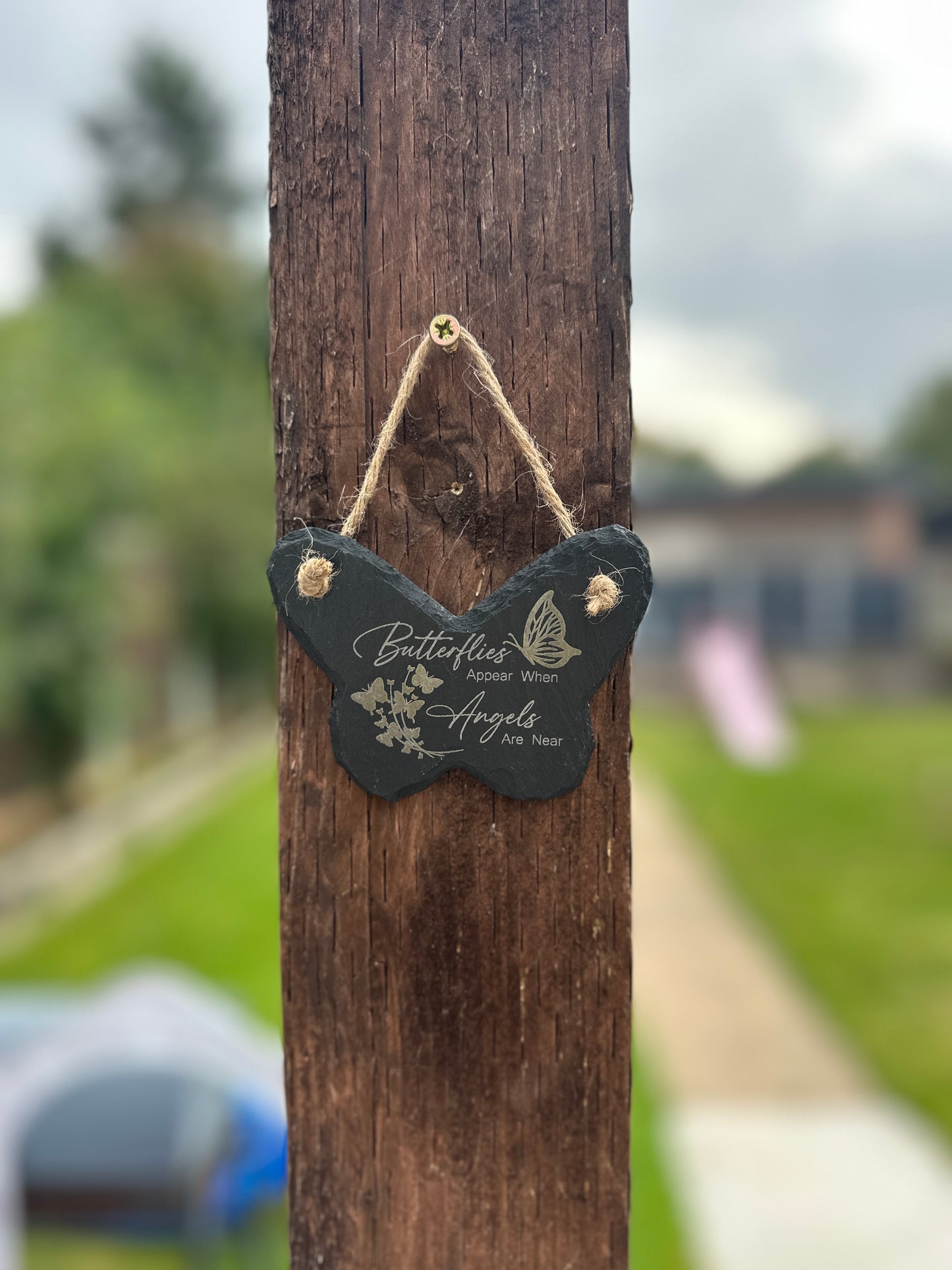 Memorial Slate Butterfly Hanging Decoration