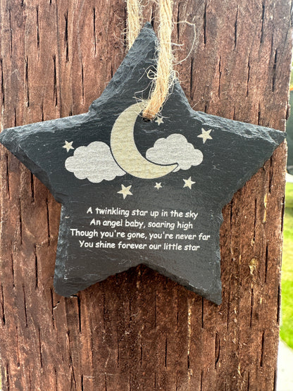 Memorial Slate Star Hanging Decoration