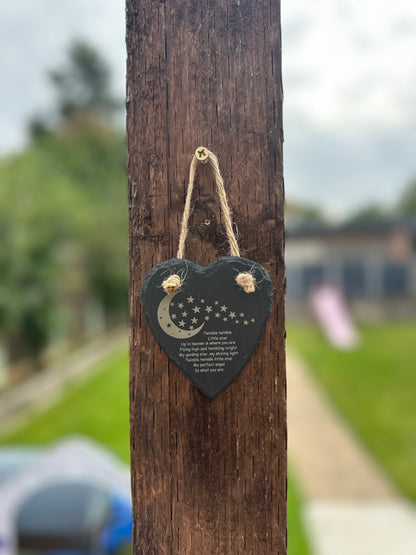 Memorial Slate Heart Hanging Decoration