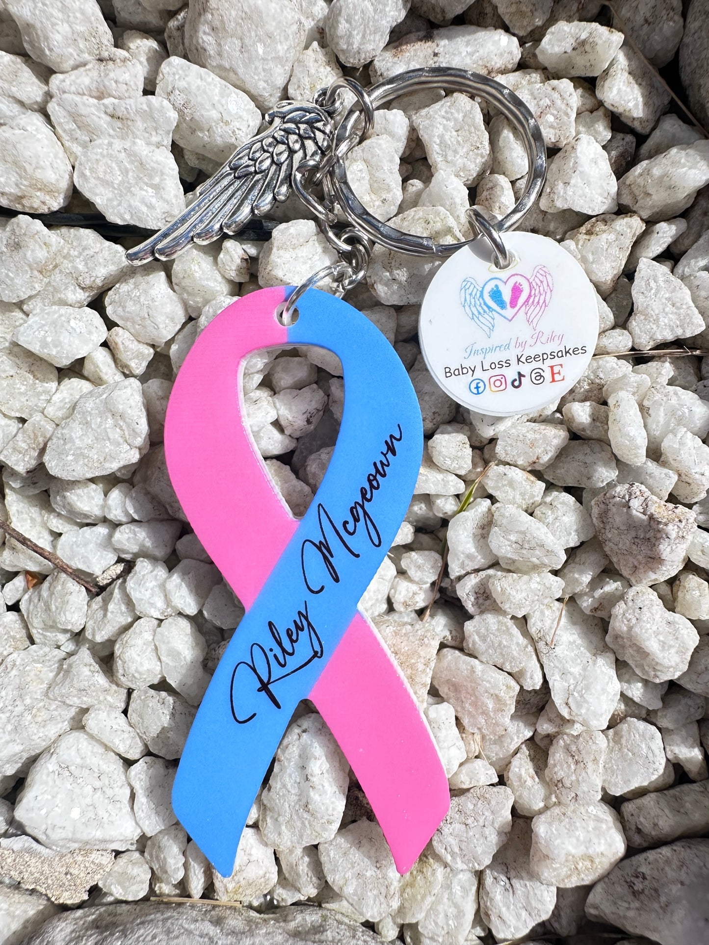 Personalised Baby Loss Awareness Keyring