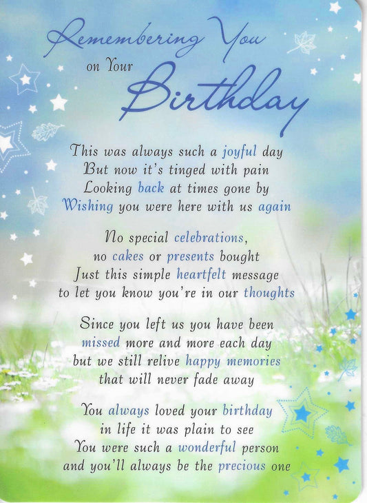 Grave Memorial Card | Remembering you on your birthday