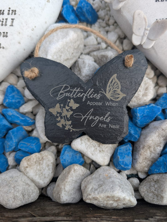 Memorial Slate Butterfly Hanging Decoration