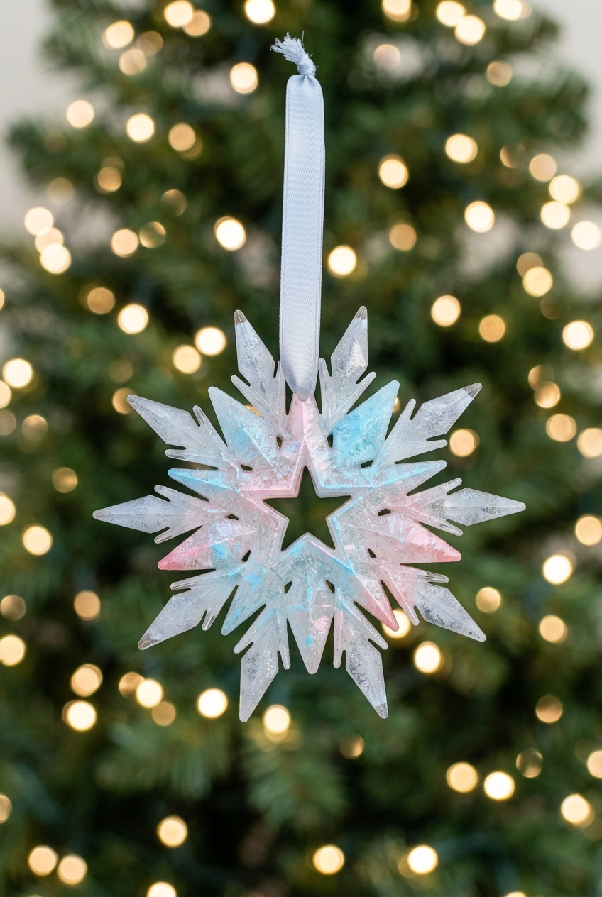 Mostly white snowflake background edit