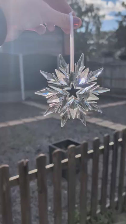 Clear Sparkle Snowflake Christmas Tree Decoration
