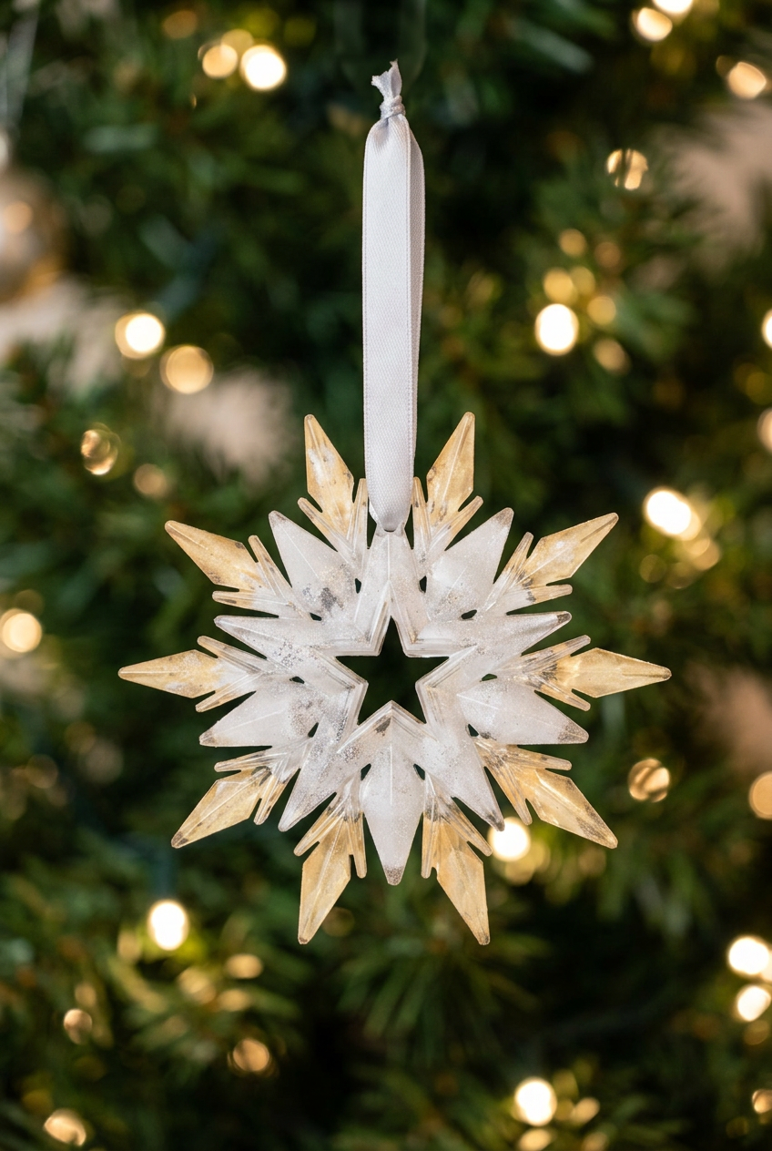 White and champagne snowflake
